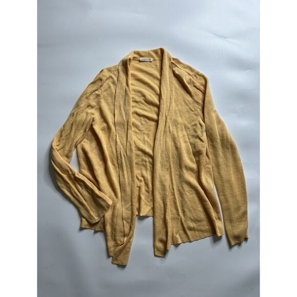 Eileen Fisher Sweaters - Eileen Fisher Sweater Womens Medium Cardigan 100% Linen Yellow Lightweight